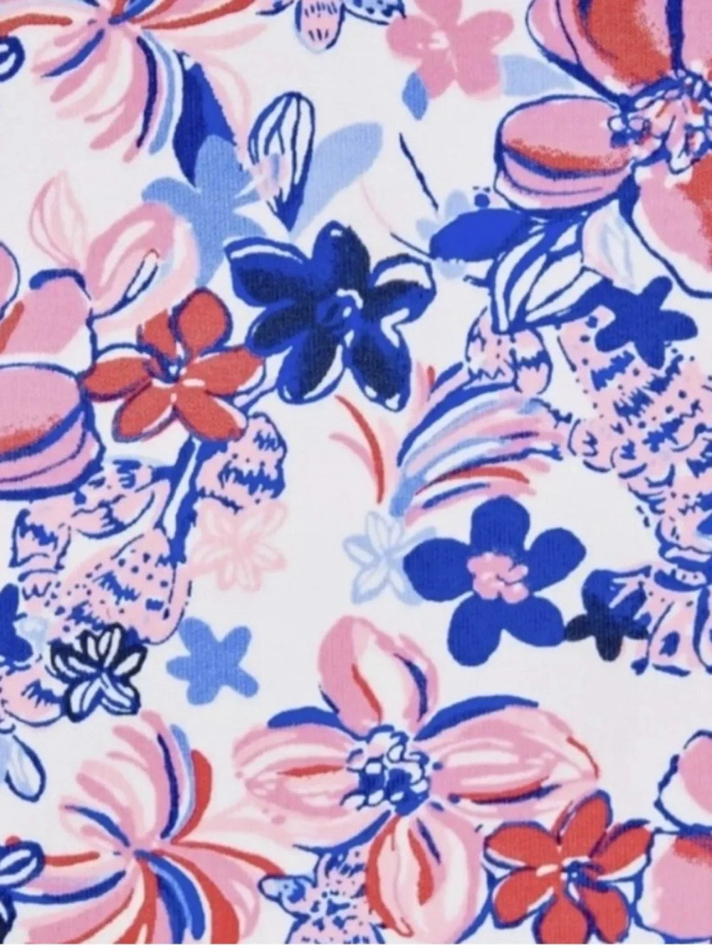 Lilly Pulitzer Pink & Blue Floral Crochet-Hem Crop Top